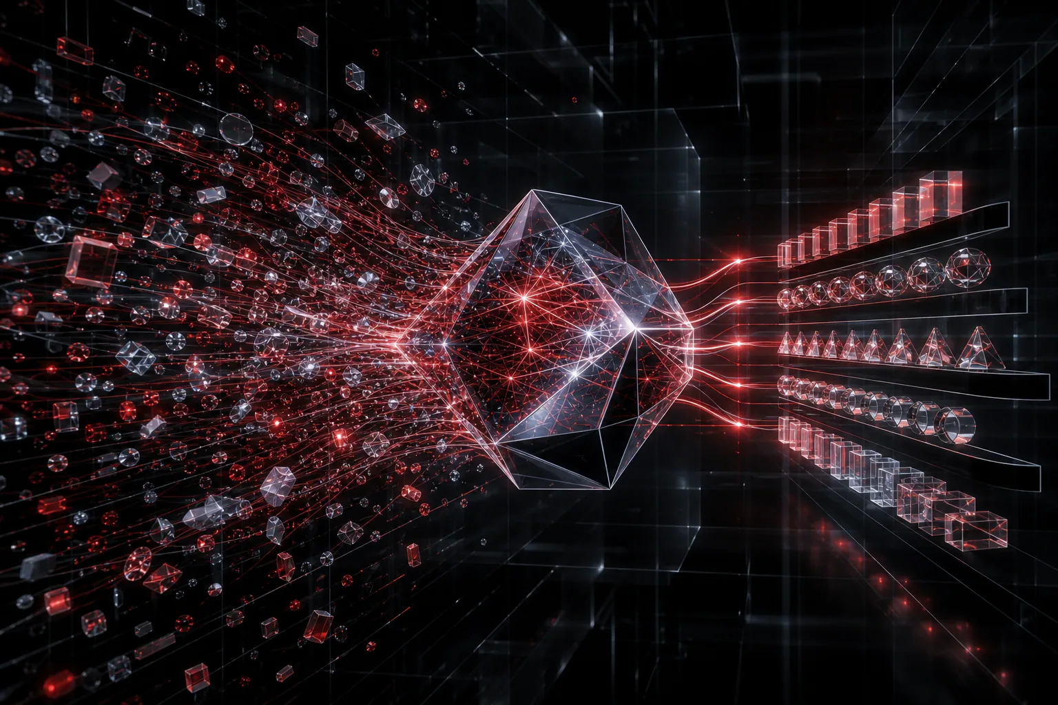 Multi-source signals organized by an AI core into structured action modules
